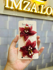 floral pins pair
